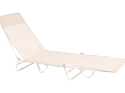 Best Beliani Lettino Prendisole KASTORIA Metallo Beige Bianco Beige