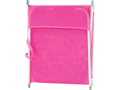 New Beliani Lettino Prendisole KASTORIA Metallo Fucsia Bianco Rosa