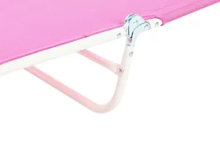 New Beliani Lettino Prendisole KASTORIA Metallo Fucsia Bianco Rosa