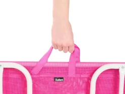 New Beliani Lettino Prendisole KASTORIA Metallo Fucsia Bianco Rosa