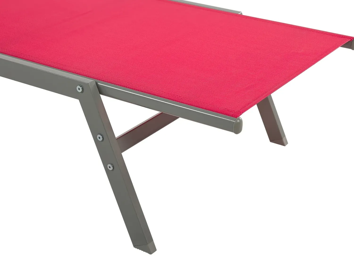 Best Beliani Lettino Prendisole LEVANZO Metallo Rosso Rosso Nero