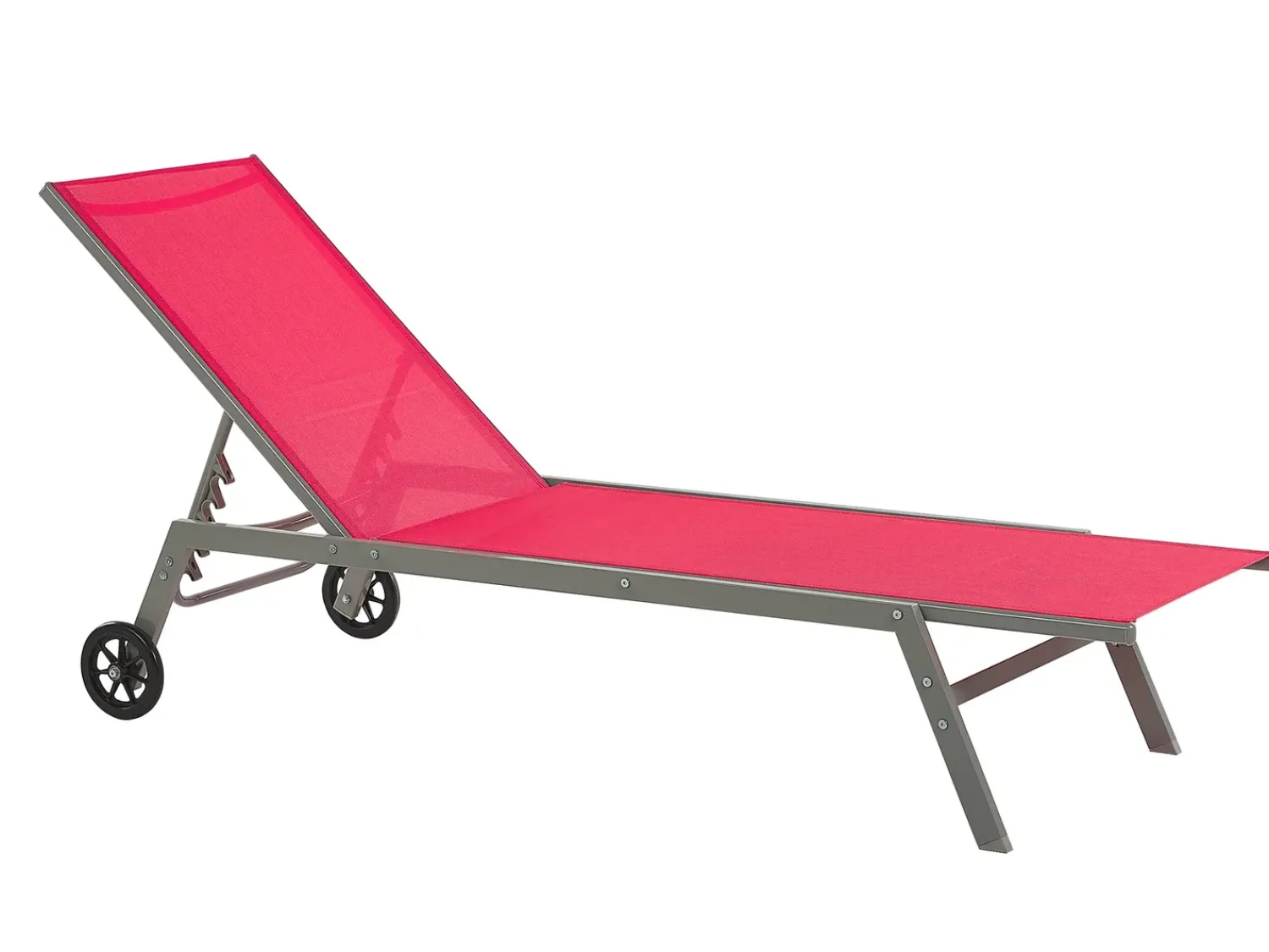Best Beliani Lettino Prendisole LEVANZO Metallo Rosso Rosso Nero