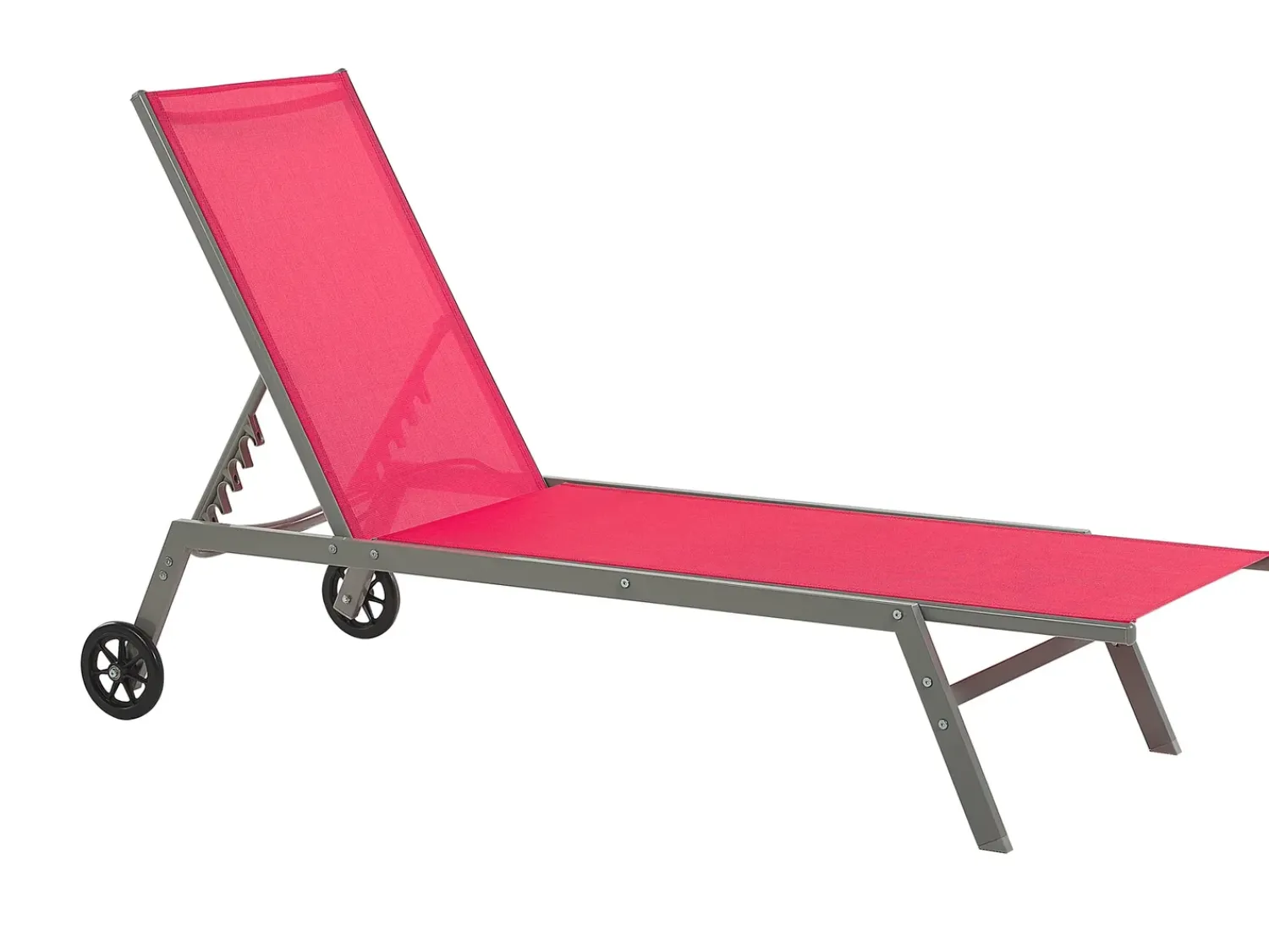 Best Beliani Lettino Prendisole LEVANZO Metallo Rosso Rosso Nero