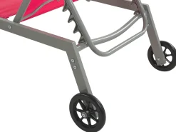 Best Beliani Lettino Prendisole LEVANZO Metallo Rosso Rosso Nero