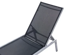 Clearance Beliani Lettino Prendisole NOLI Metallo Nero Argento Nero