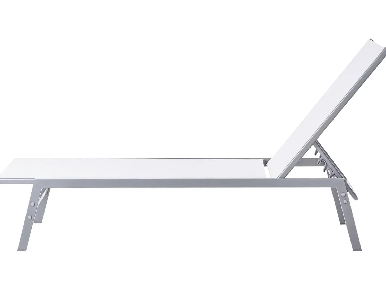 Outlet Beliani Lettino Prendisole NOLI Metallo Bianco Bianco Argento