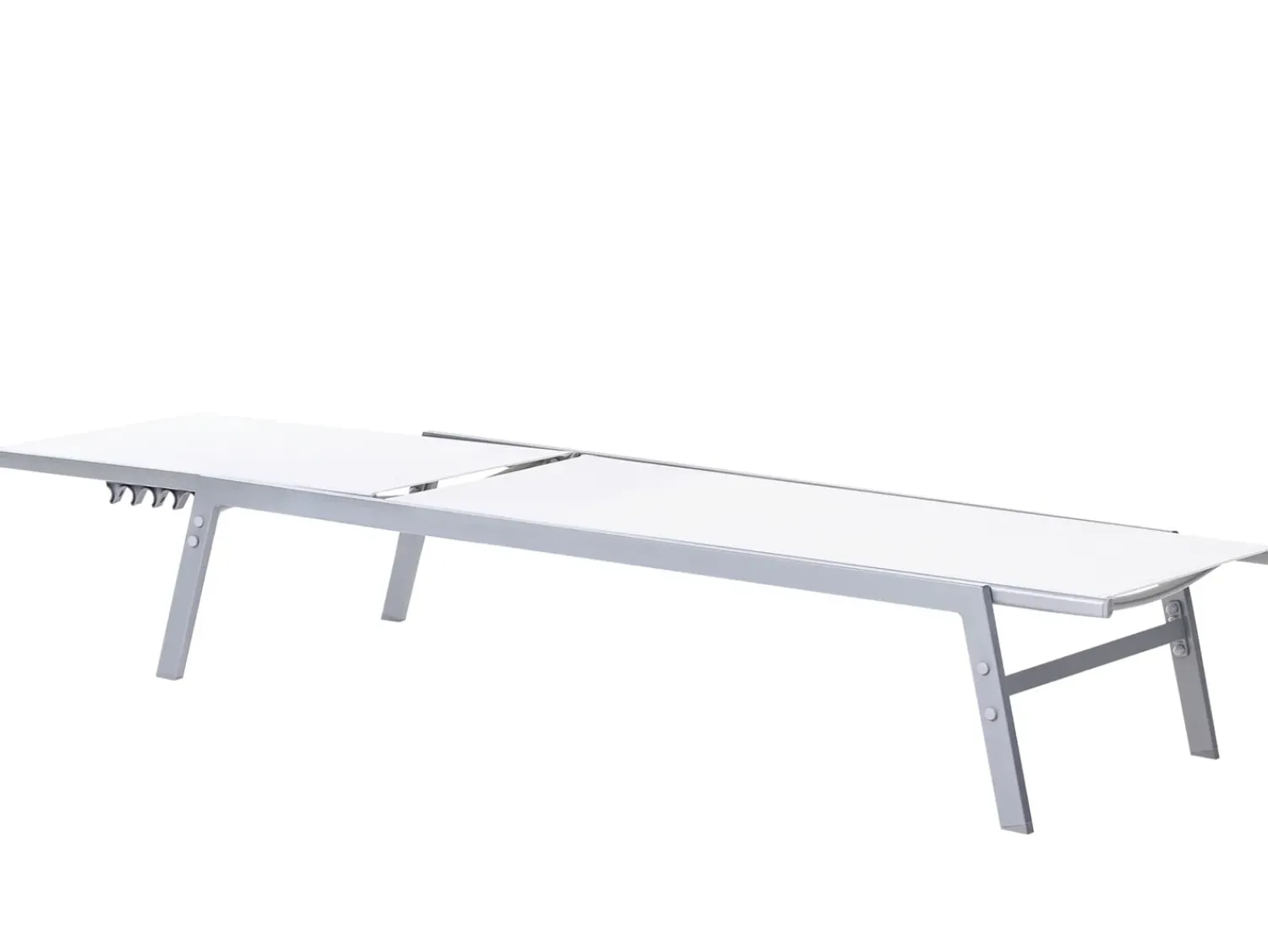 Outlet Beliani Lettino Prendisole NOLI Metallo Bianco Bianco Argento
