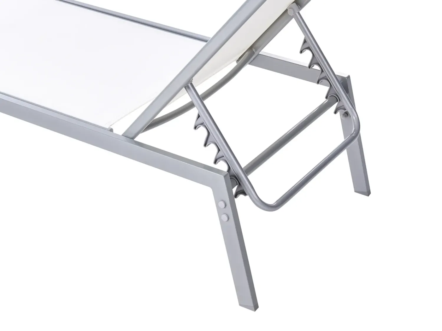 Outlet Beliani Lettino Prendisole NOLI Metallo Bianco Bianco Argento