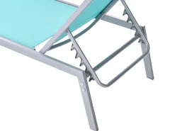 Outlet Beliani Lettino Prendisole NOLI Metallo Blu Blu Argento