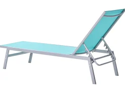 Outlet Beliani Lettino Prendisole NOLI Metallo Blu Blu Argento