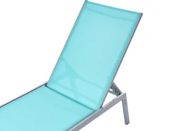 Outlet Beliani Lettino Prendisole NOLI Metallo Blu Blu Argento