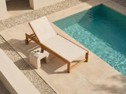 Best Beliani Lettino Prendisole PEDESINA Legno d'acacia Beige Beige Marrone