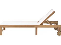 Best Beliani Lettino Prendisole PEDESINA Legno d'acacia Beige Beige Marrone