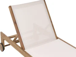 Best Beliani Lettino Prendisole PEDESINA Legno d'acacia Beige Beige Marrone