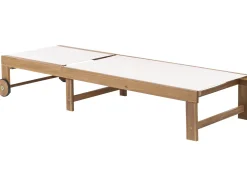 Best Beliani Lettino Prendisole PEDESINA Legno d'acacia Beige Beige Marrone