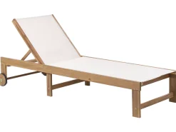 Best Beliani Lettino Prendisole PEDESINA Legno d'acacia Beige Beige Marrone