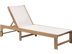 Best Beliani Lettino Prendisole PEDESINA Legno d'acacia Beige Beige Marrone
