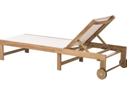 Best Beliani Lettino Prendisole PEDESINA Legno d'acacia Beige Beige Marrone
