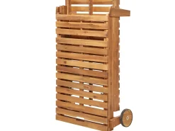 Outlet Beliani Lettino Prendisole PIETRALUNGA Legno d'acacia Marrone Bianco Marrone