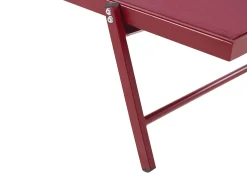 Hot Beliani Lettino Prendisole PORTOFINO Metallo Bordeaux Rosso