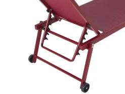 Hot Beliani Lettino Prendisole PORTOFINO Metallo Bordeaux Rosso