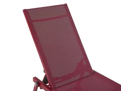 Hot Beliani Lettino Prendisole PORTOFINO Metallo Bordeaux Rosso