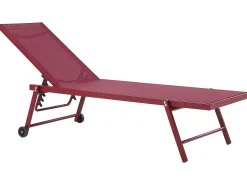 Hot Beliani Lettino Prendisole PORTOFINO Metallo Bordeaux Rosso