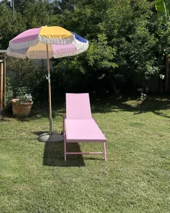 Clearance Beliani Lettino Prendisole PORTOFINO Metallo Rosa