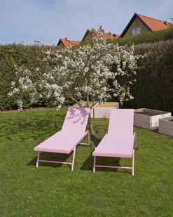 Clearance Beliani Lettino Prendisole PORTOFINO Metallo Rosa