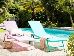 Clearance Beliani Lettino Prendisole PORTOFINO Metallo Rosa