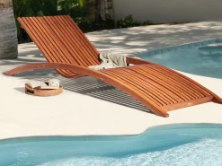 Clearance Beliani Lettino Prendisole TANARO Legno di larice Marrone
