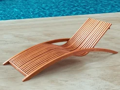 Clearance Beliani Lettino Prendisole TANARO Legno di larice Marrone