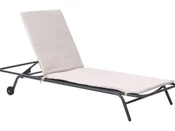Hot Beliani Lettino Prendisole VOLTERRA Metallo Beige Beige Grigio