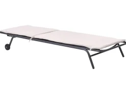 Hot Beliani Lettino Prendisole VOLTERRA Metallo Beige Beige Grigio