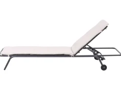 Hot Beliani Lettino Prendisole VOLTERRA Metallo Beige Beige Grigio