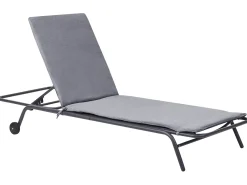 Outlet Beliani Lettino Prendisole VOLTERRA Metallo Grigio