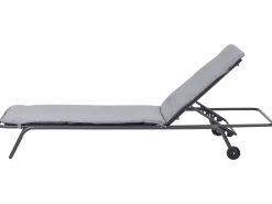Outlet Beliani Lettino Prendisole VOLTERRA Metallo Grigio