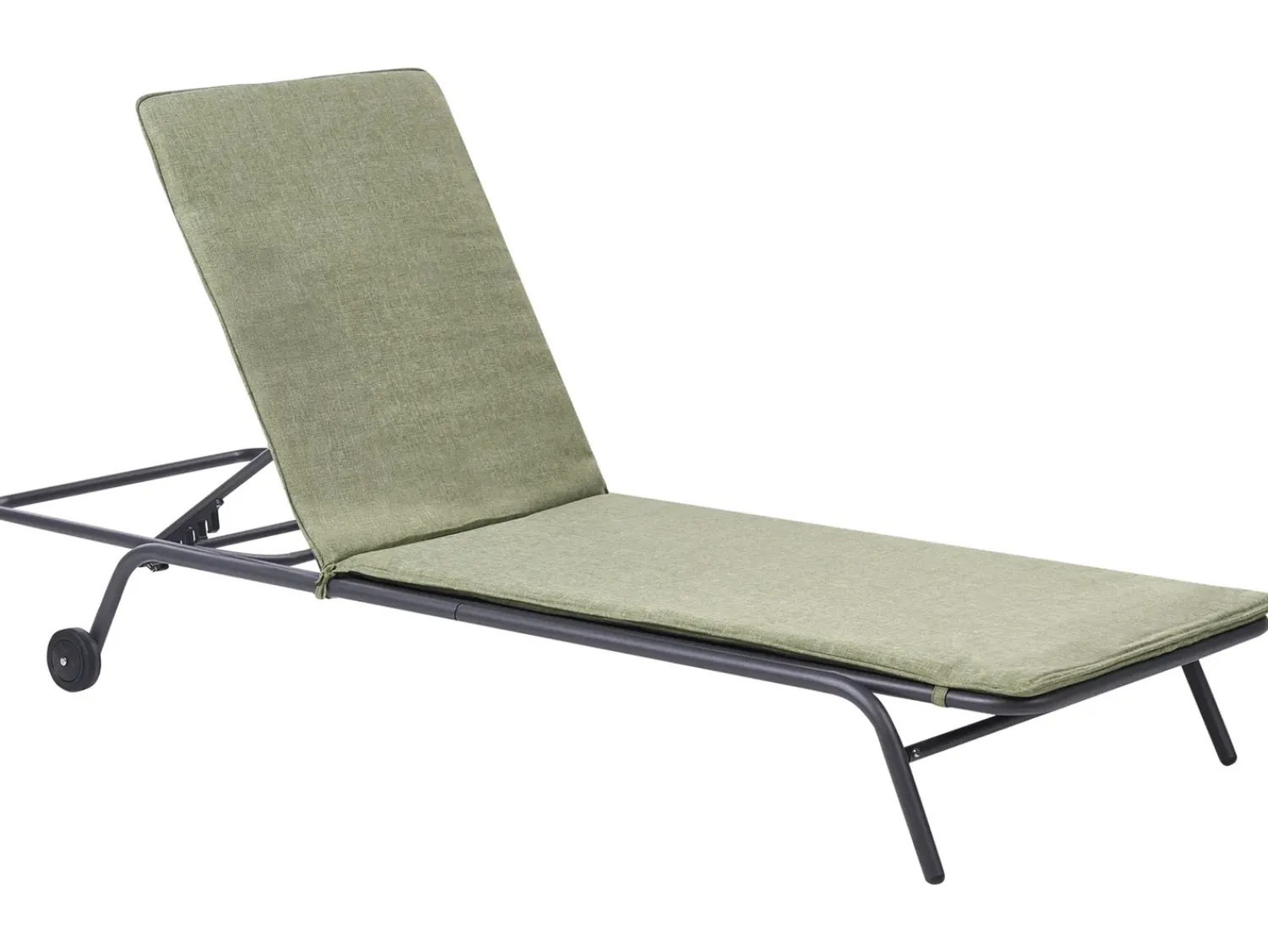 Beliani Lettino Prendisole VOLTERRA Metallo Verde Verde Grigio