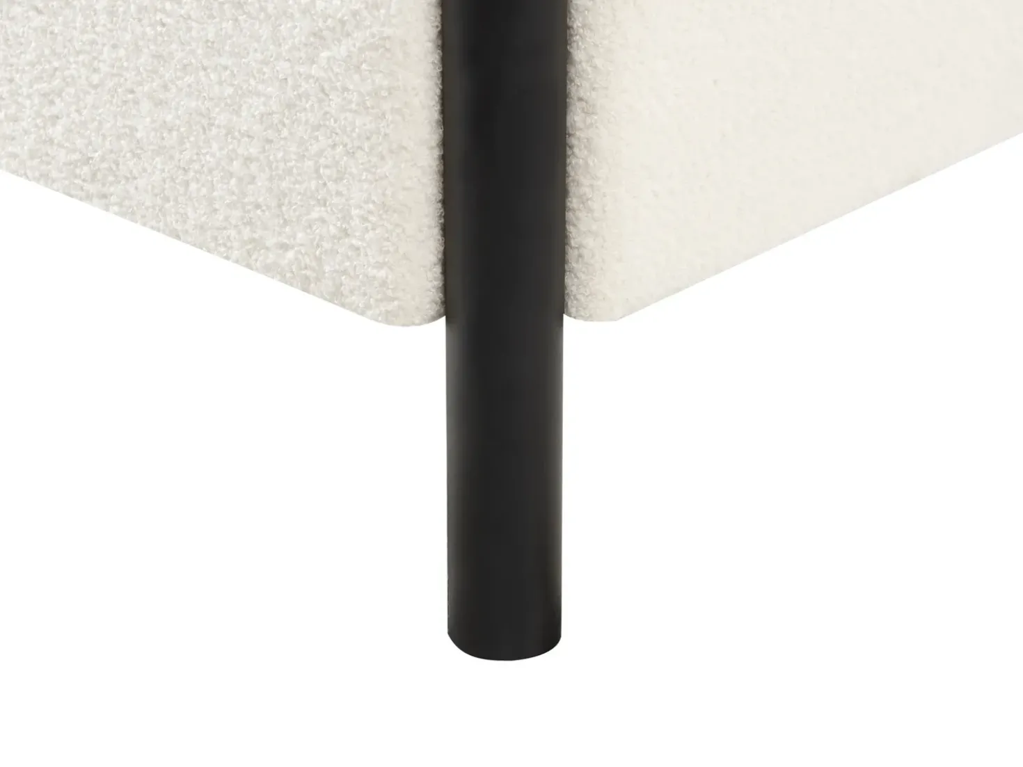Letto a baldacchino Bouclé DANNEMOIS 180 x 200 cm Bianco sporco