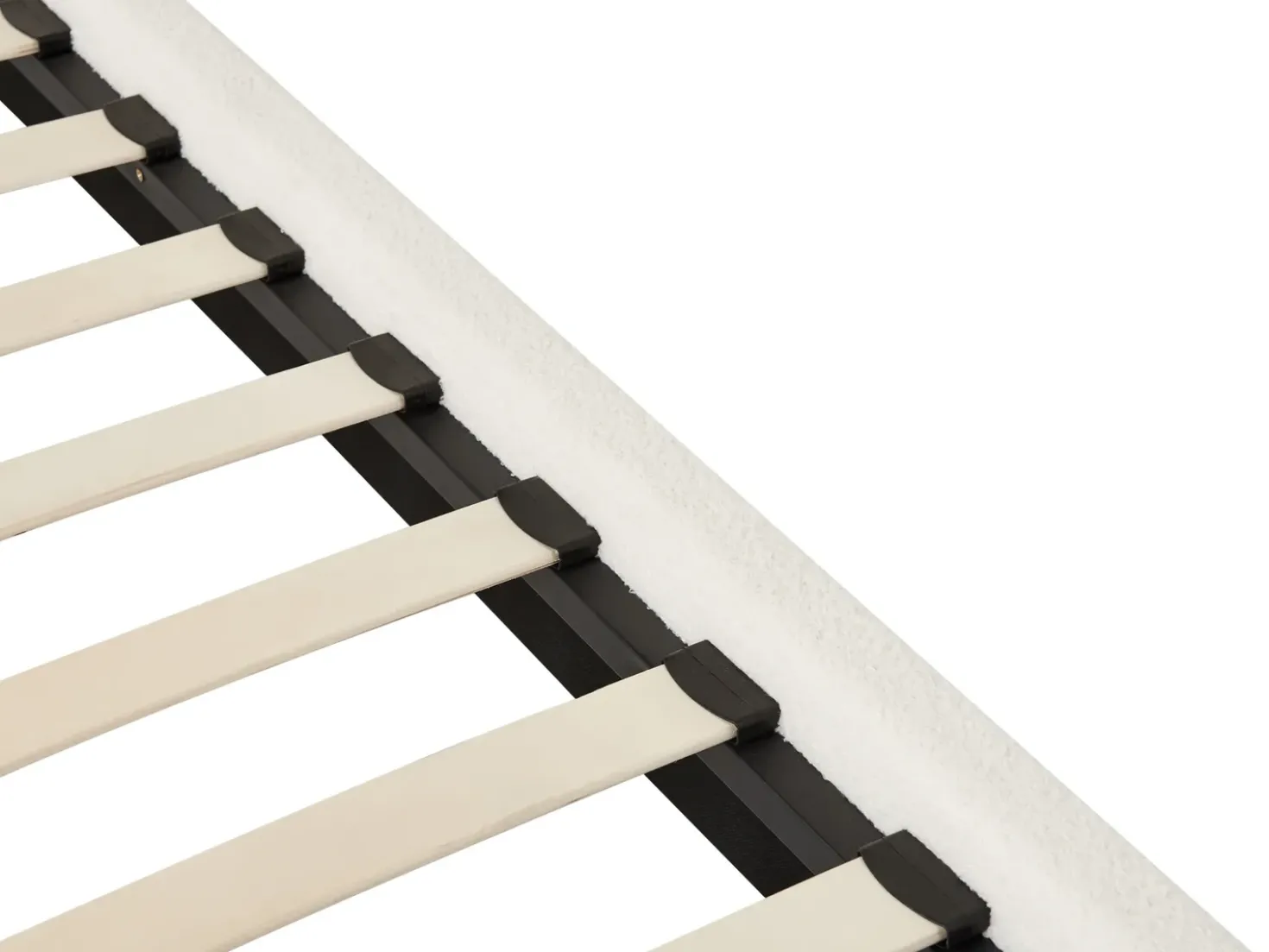 Letto a baldacchino Bouclé DANNEMOIS 180 x 200 cm Bianco sporco