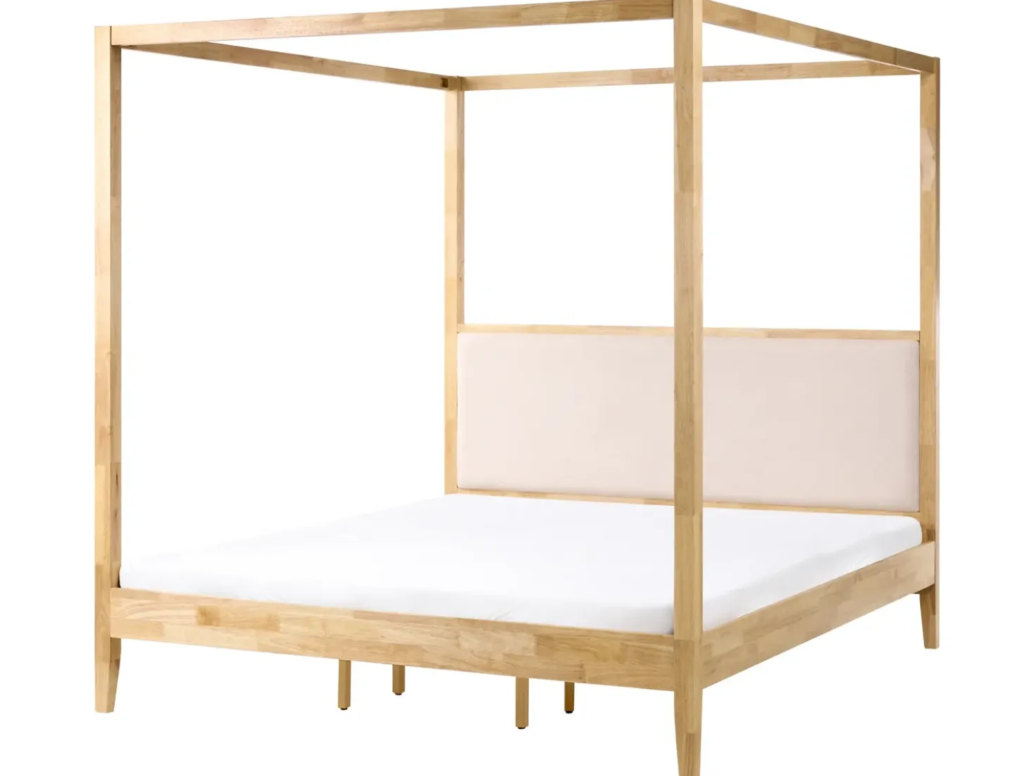 Letto a baldacchino Legno HAILLICOURT 180 x 200 cm Marrone chiaro