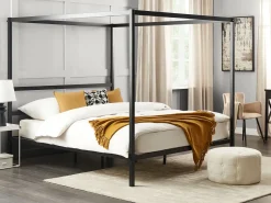 New Beliani Letto a baldacchino Metallo LESTARDS 180 x 200 cm Nero