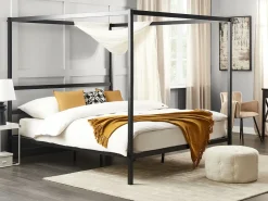 New Beliani Letto a baldacchino Metallo LESTARDS 180 x 200 cm Nero