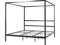 New Beliani Letto a baldacchino Metallo LESTARDS 180 x 200 cm Nero