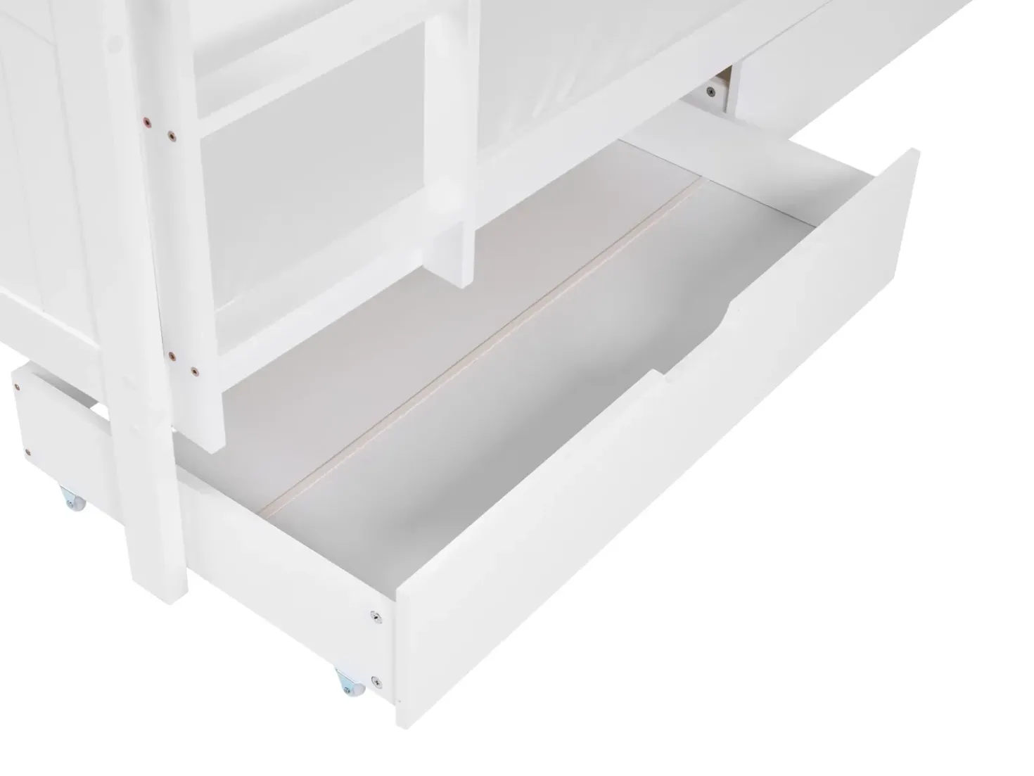 Letto a castello con cassetti Legno di pino ALBON 90 x 200 cm Bianco