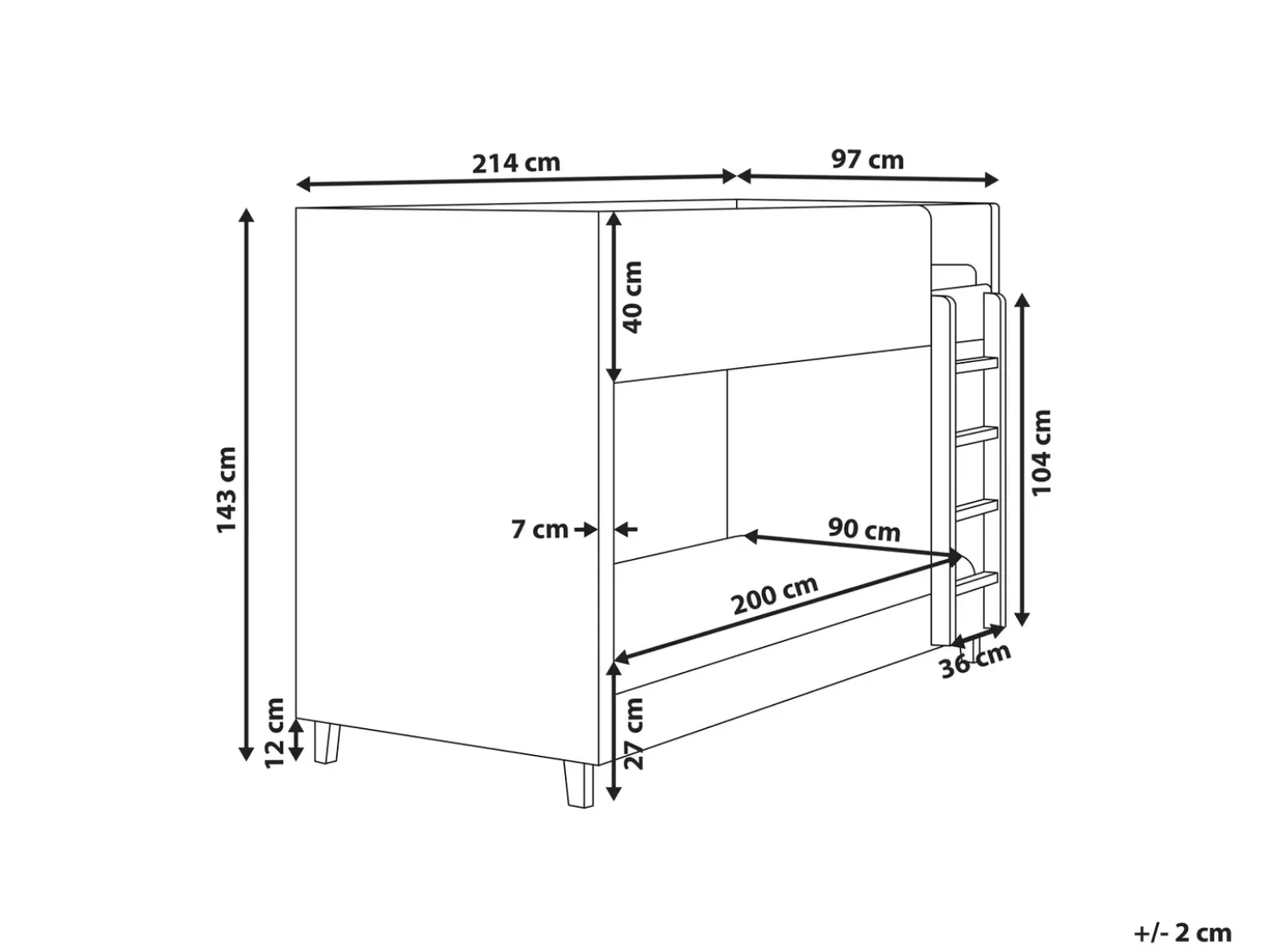 Letto a castello Velluto CHOCQUES 90 x 200 cm Rosa pastello