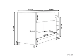 Letto a castello Velluto CHOCQUES 90 x 200 cm Grigio chiaro