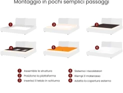 Letto ad acqua Bouclé ALBI 180 x 200 cm Marrone