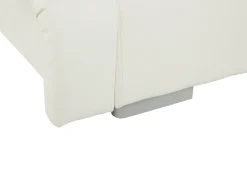 Letto ad acqua con LED Pelle naturale NANTES 140 x 200 cm Bianco sporco
