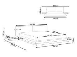 Letto ad acqua Pelle sintetica ZEN 160 x 200 cm Bianco